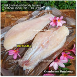 Fish DORI SUTCHI FILLETS IQF-NBL 300-400 Nasuba Medan length +/- 10" 25cm ORIGINAL BAG 5kg 15-17 fillets (price/kg)